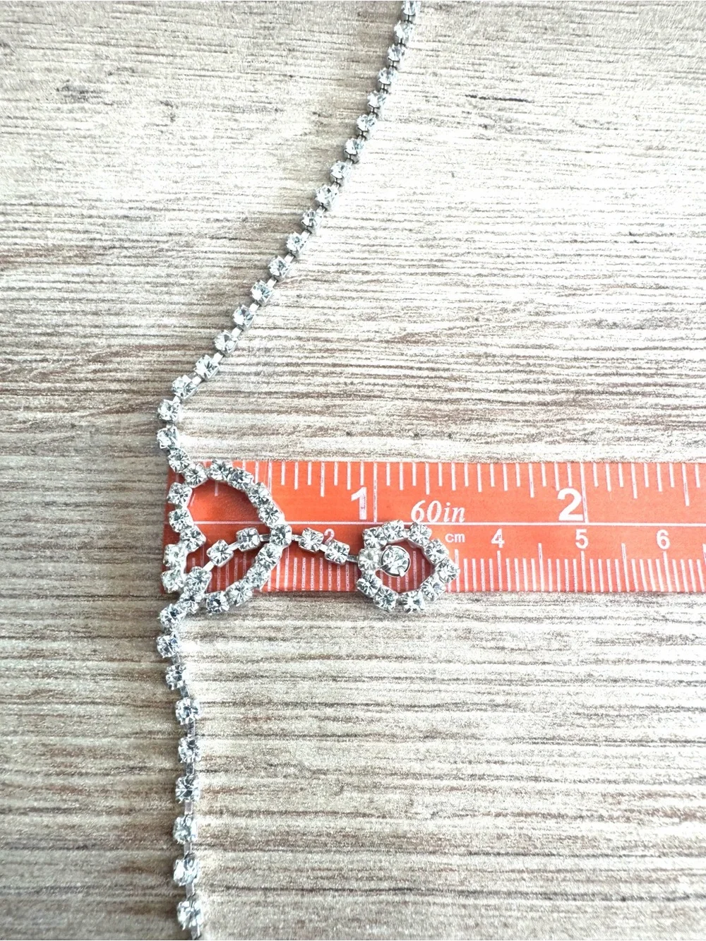 Silver Crystal Heart Drop Necklace - Sparkling Silver Tone